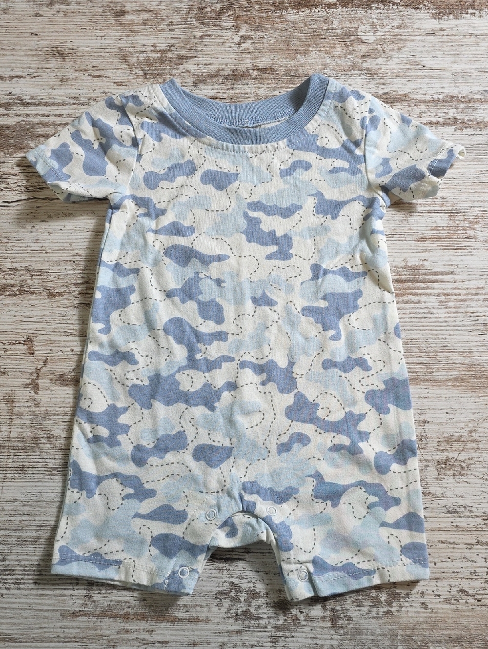 Baby Camo Romper Kyle & Deena Size 6-9 Months Blue White